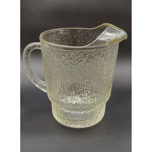 Indiana Glass Pitcher Crystal Ice Pattern 64 Ounces  7.5 Inches